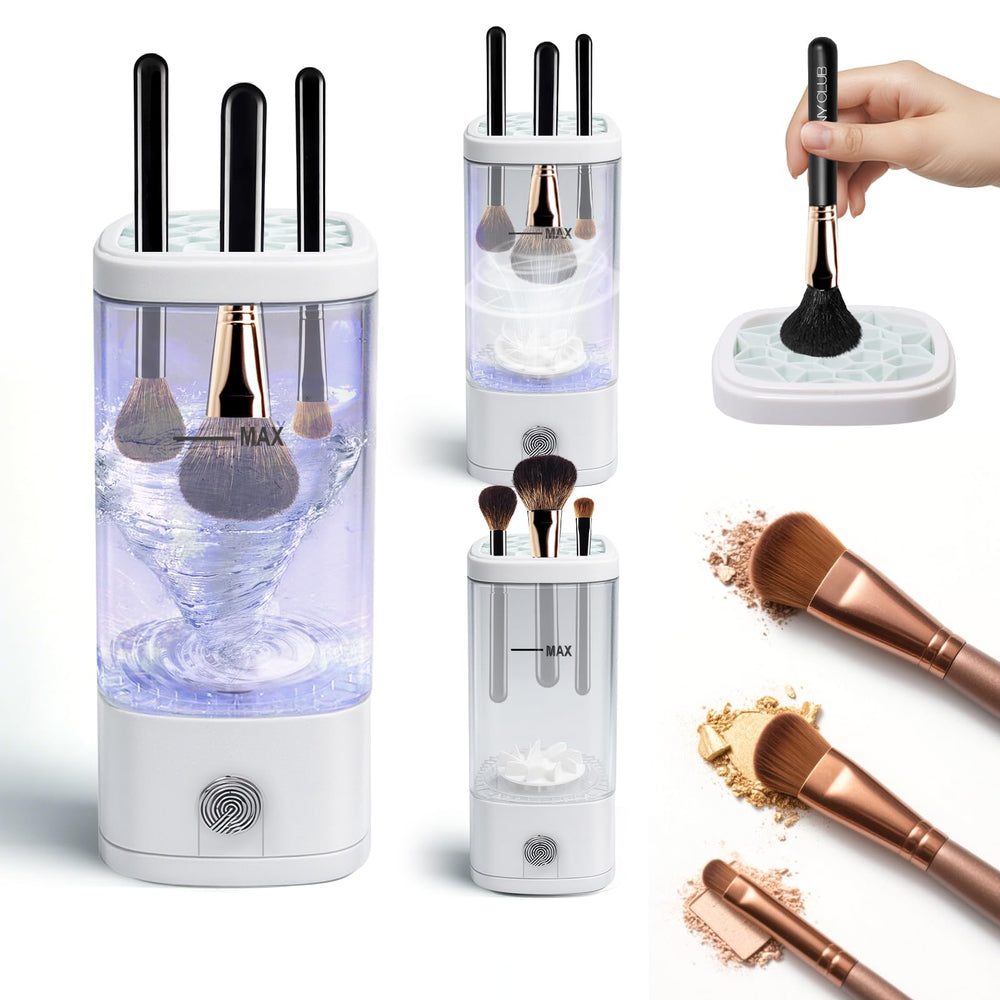 AiDwell 3-in-1 brush cleaner front view for portable on-the-go cleaning.
