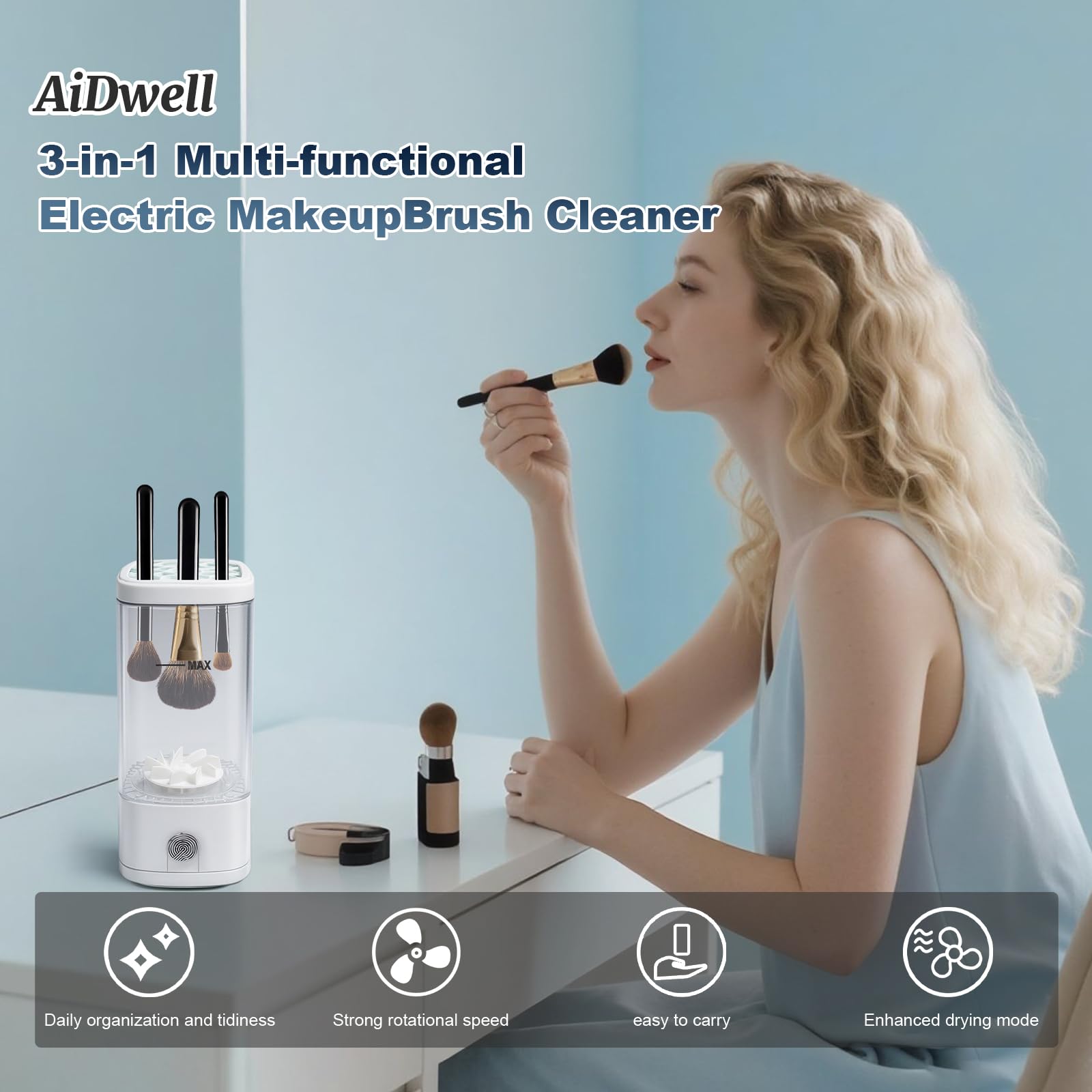 AiDwell portable USB-powered cleaner for travel-ready beauty routine.