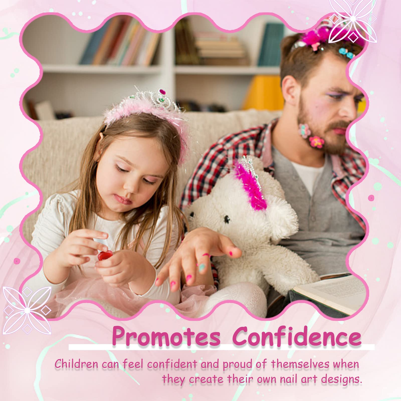 Aieenjor Kids Nail Polish Kit low-odor polish highlights kid-friendly scent.
