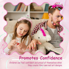 Aieenjor Kids Nail Polish Kit low-odor polish highlights kid-friendly scent.