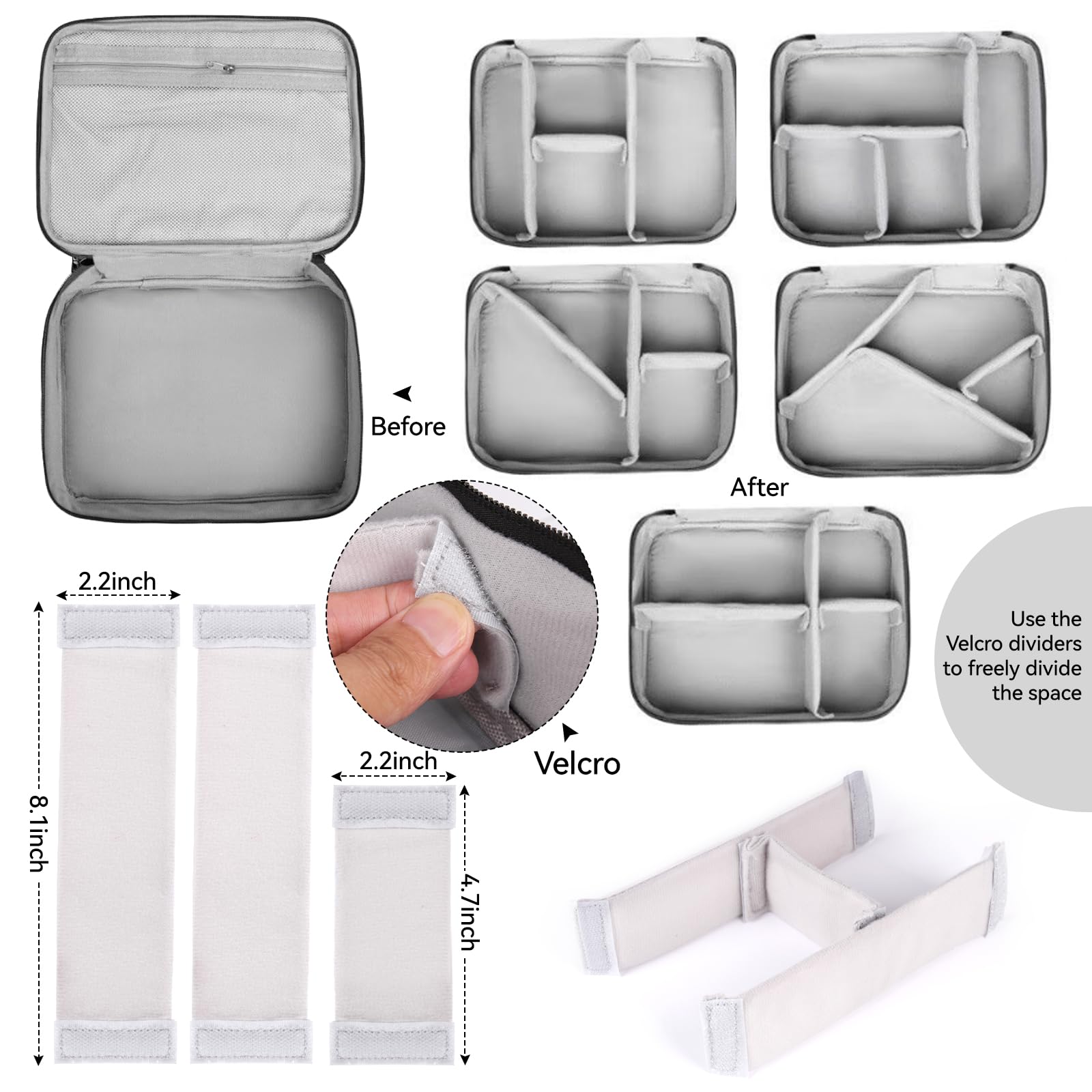 AIHOPESTO Barber Case mesh pockets for cables and small tools