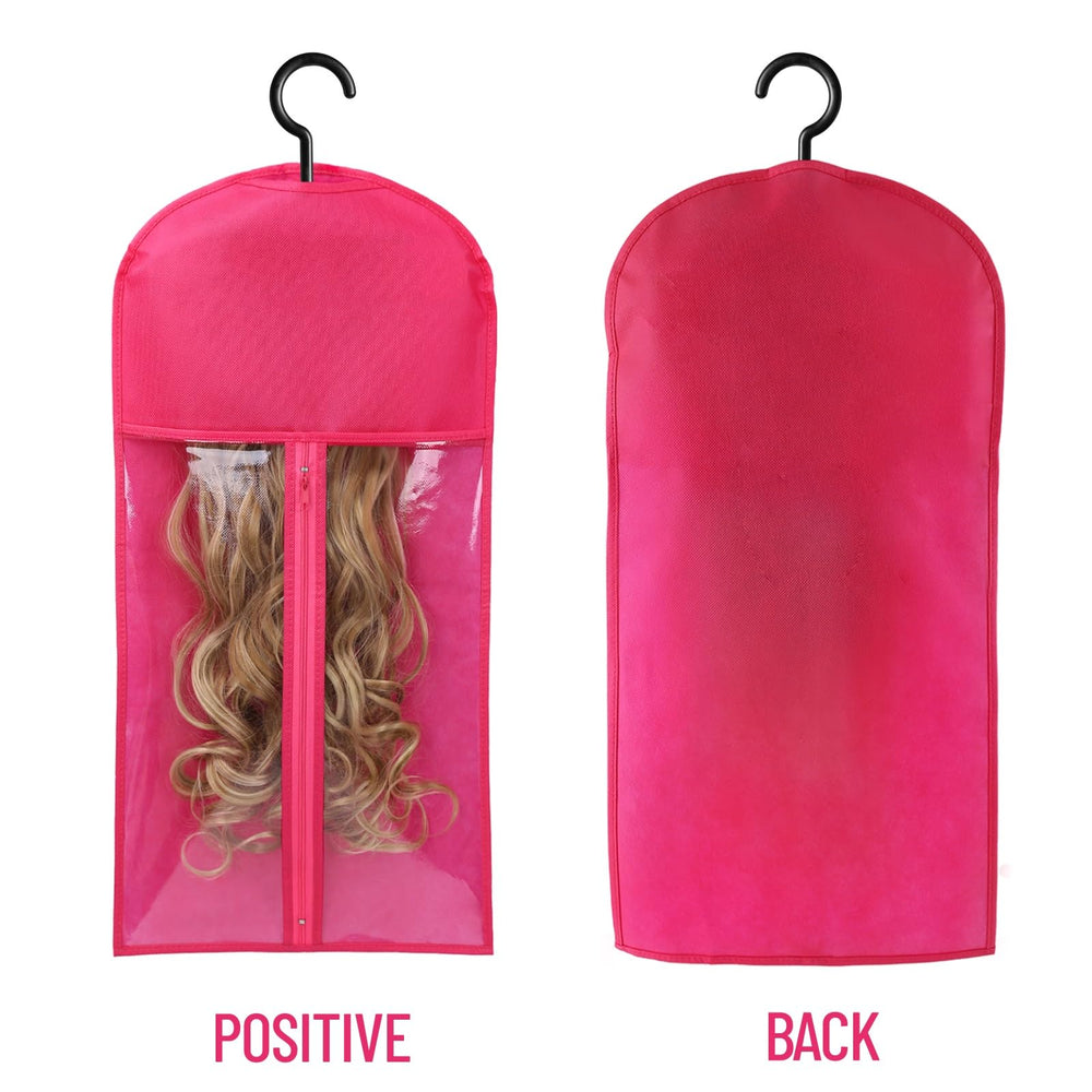 AIHOPESTO wig storage bags with hanger dustproof design preserves wigs between uses.