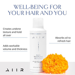 AIIR Dry Texture Mousse root lift at crown for fuller look