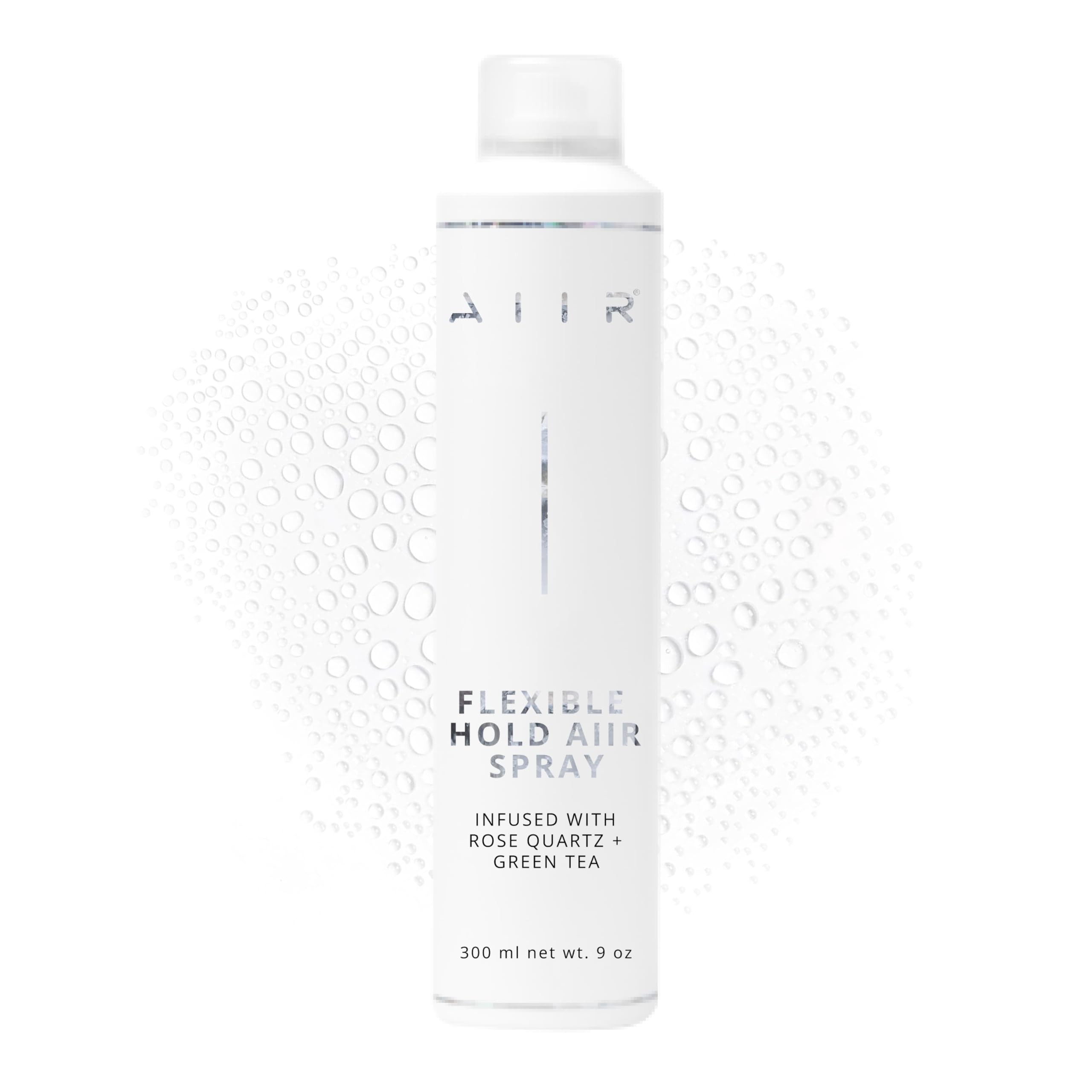 AIIR Flexible Hold Hairspray bottle shows lightweight hold for brushable styling.