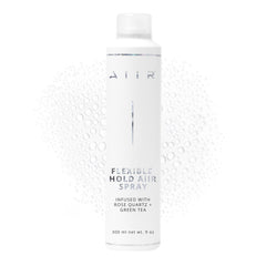 AIIR Flexible Hold Hairspray bottle shows lightweight hold for brushable styling.