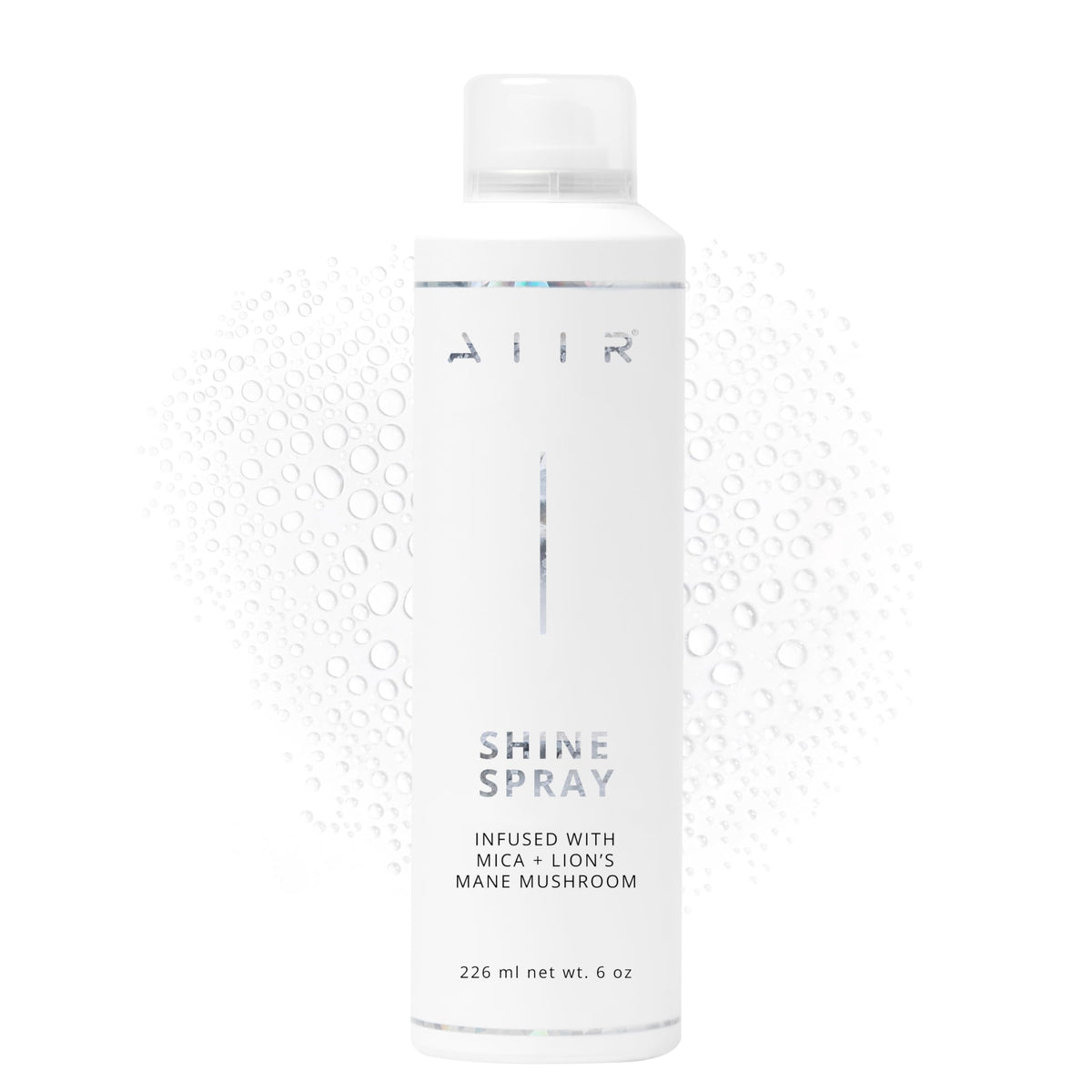 AIIR Shine Spray glossy-finish delivers luminous shine and frizz control for sleek styles.