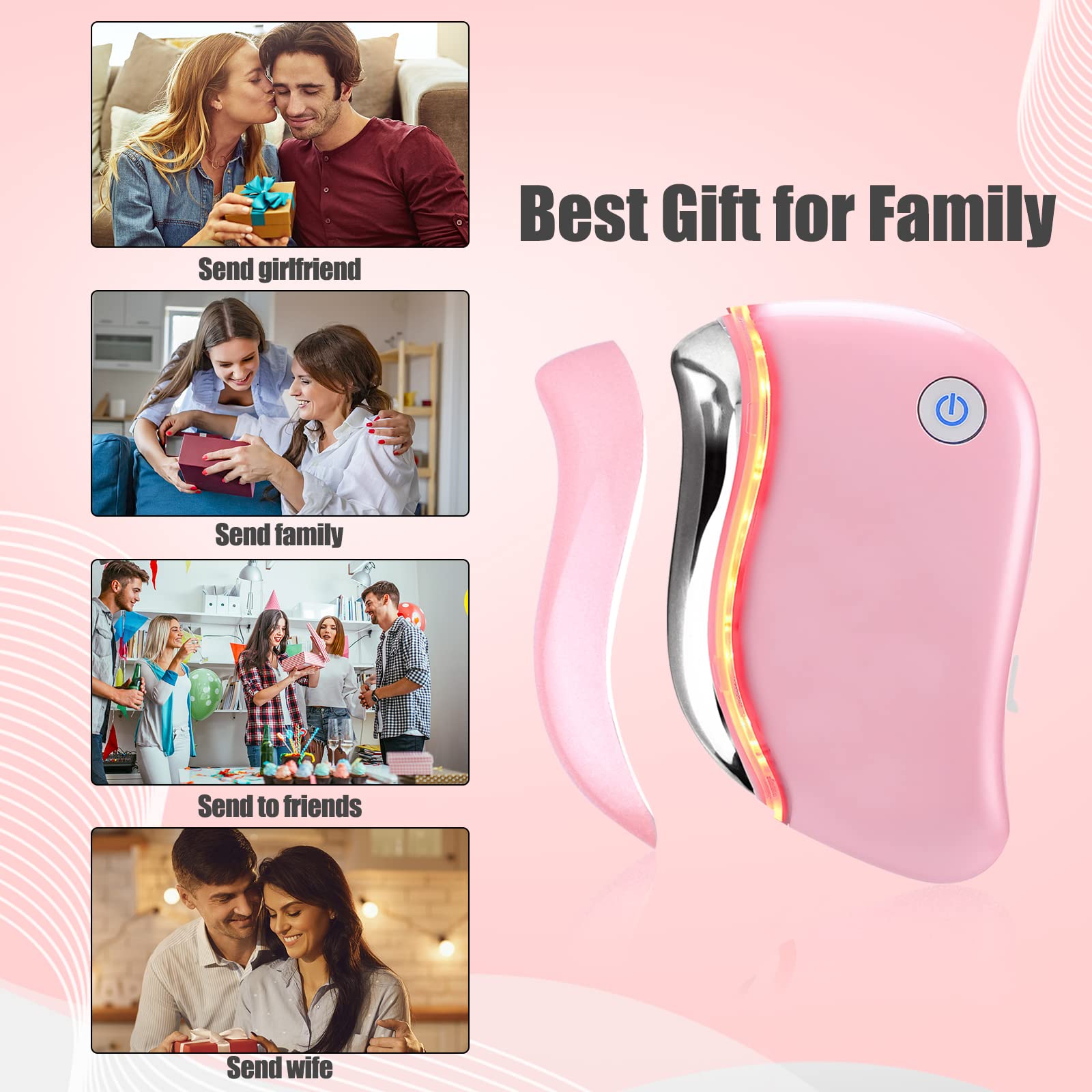 Aikertec Heat Electric Gua Sha Tool packaging includes USB cable and manual.