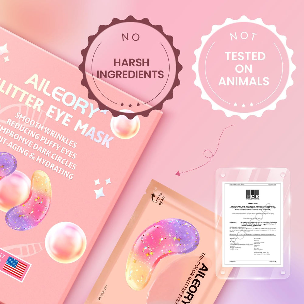 AILEORY vegan, paraben- and sulfate-free eye patches for gentle care