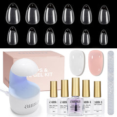 AILLSA gel nail kit short almond tips 240pcs for at-home manicures