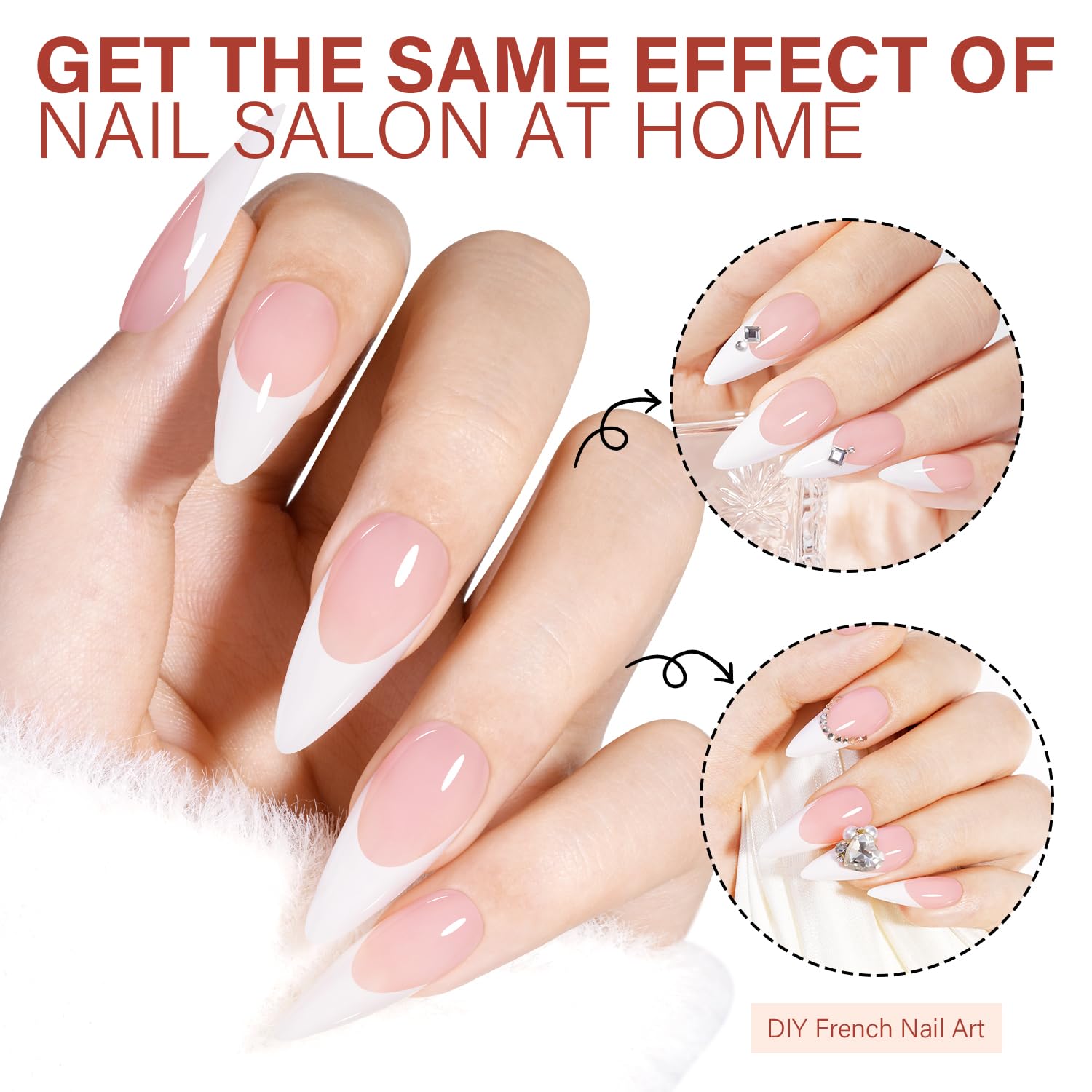 AILLSA long almond pink nails for chic manicure