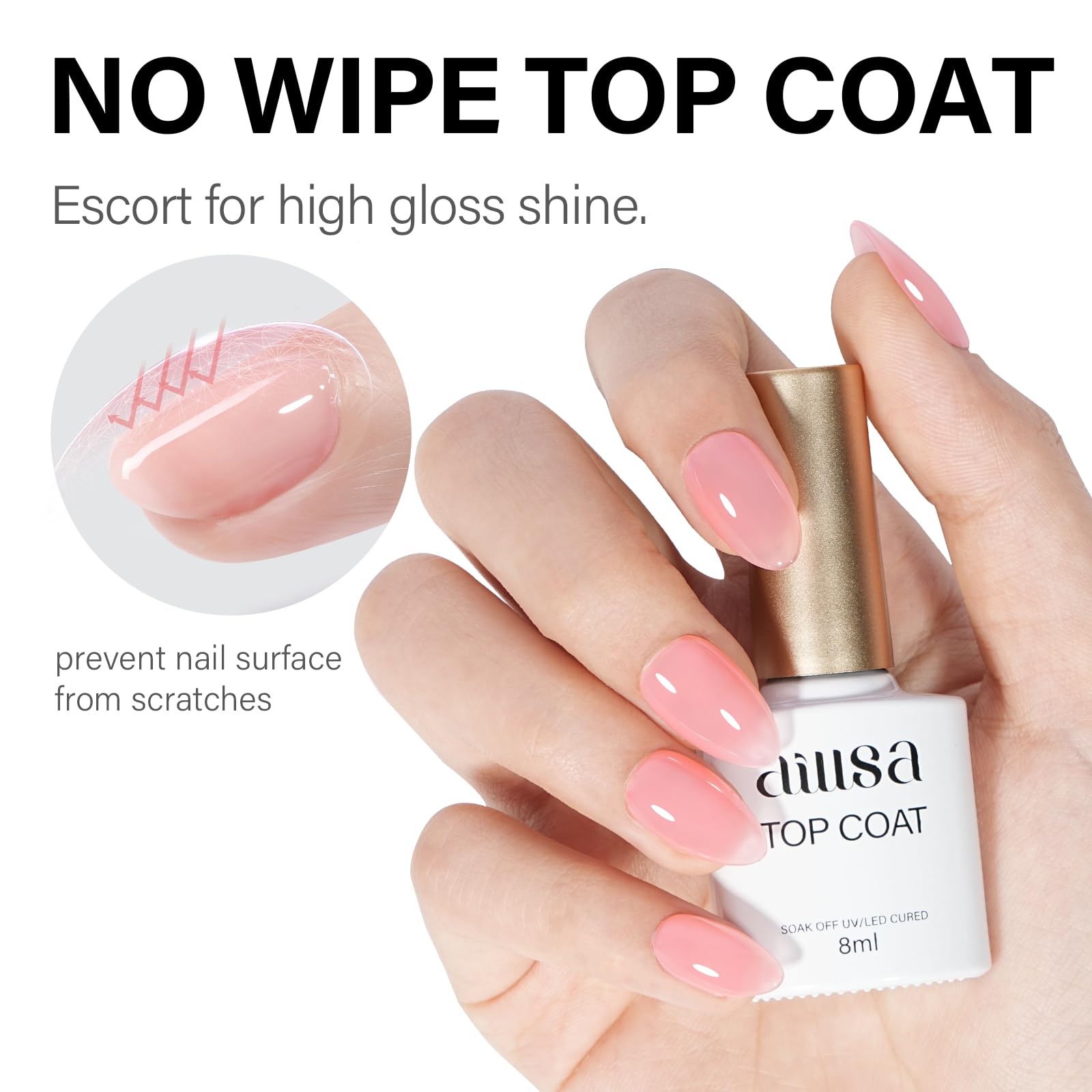 AILLSA 2-in-1 glue base top coat bottle for streamlined applications.