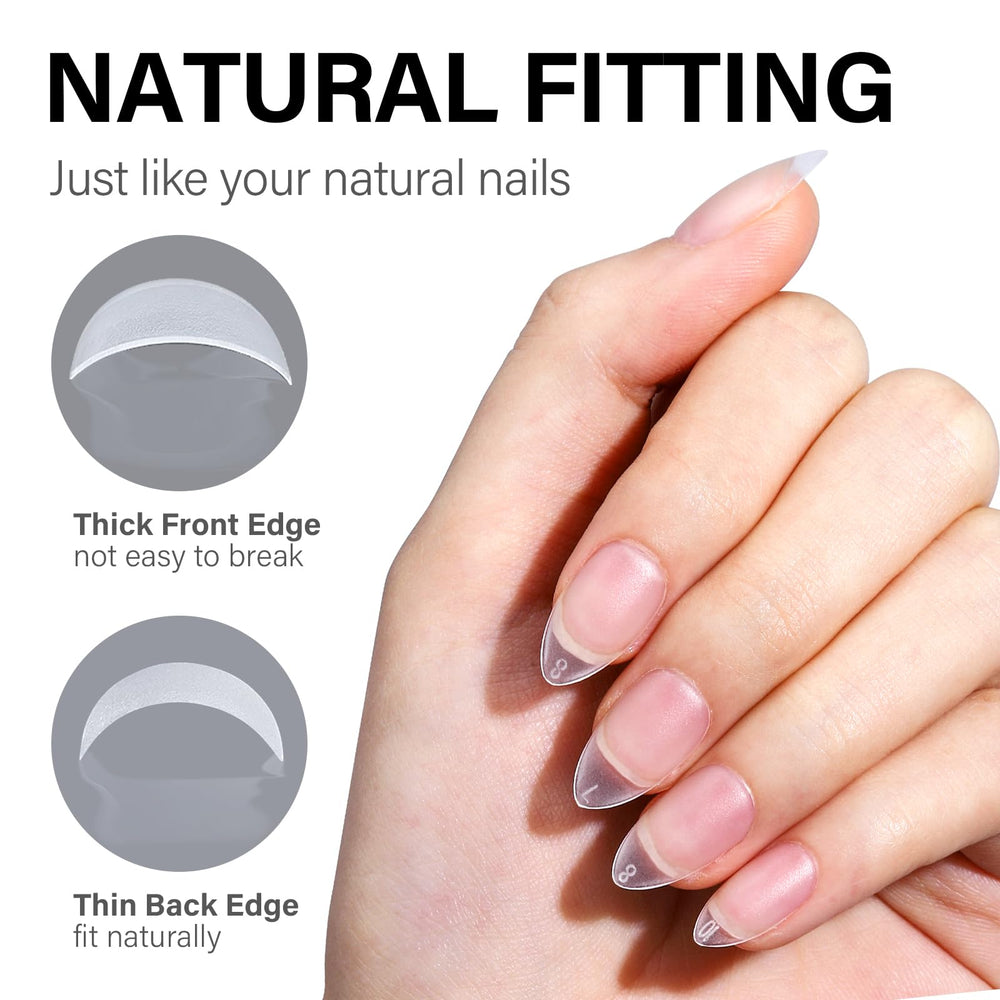 AILLSA nail tips close-up shows durable gel tips for lasting wear.