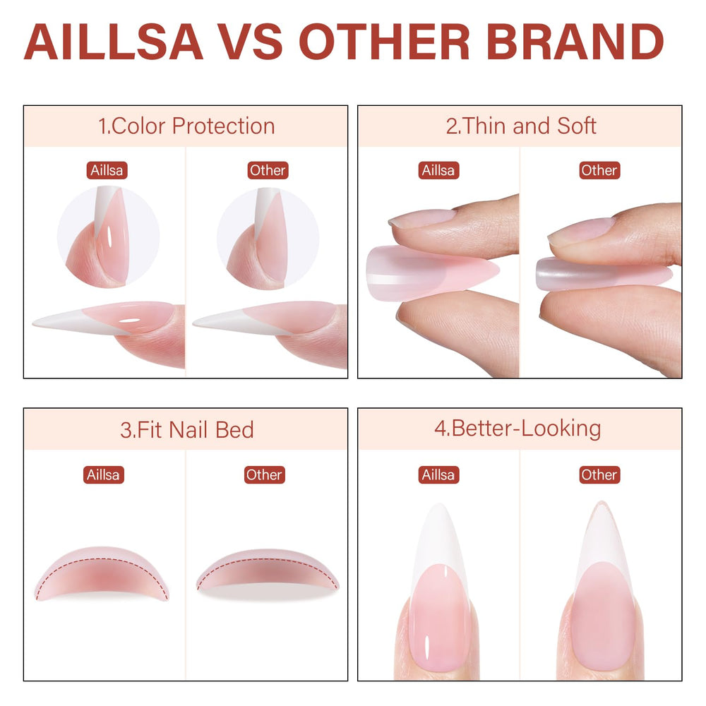 AILLSA thickened front edge nails for durability