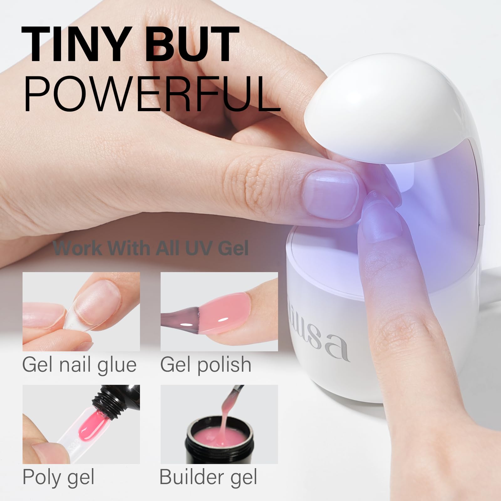 AILLSA UV lamp with four beads provides quick one-minute cures.