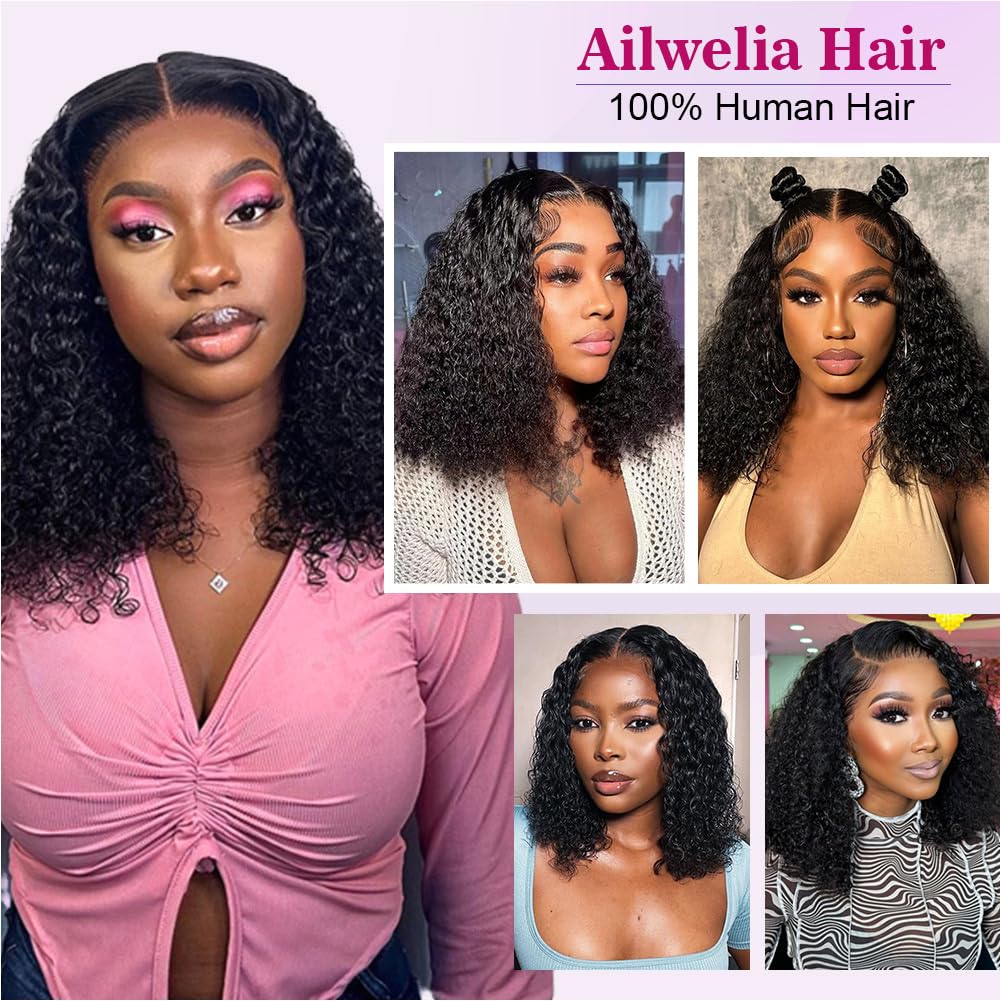 Ailwelia Curly Bob Wig wear-test look demonstrates easy styling and minimal maintenance.