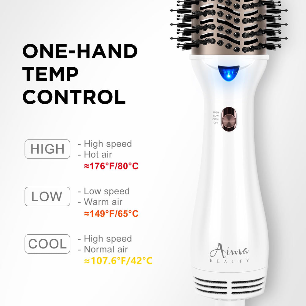 Aima Beauty 360-degree swivel cord prevents tangling during one-handed styling.