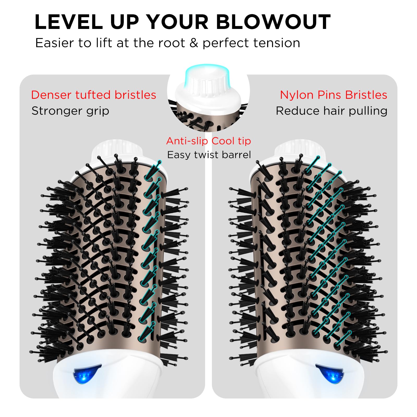Aima Beauty 4-in-1 styler shows versatility for drying, straightening, curling, and brushing.