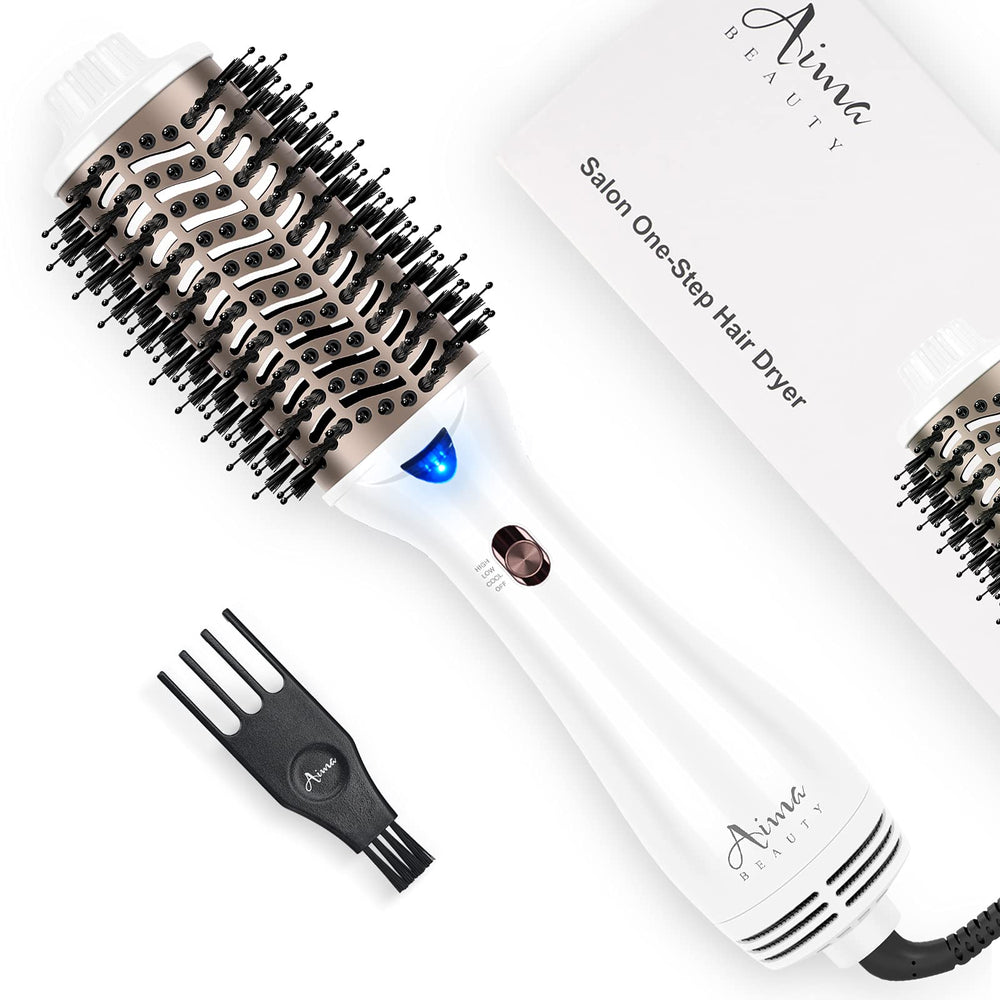 Aima Beauty One Step Dryer Volumizer angled view for fast, salon-like blowouts at home.