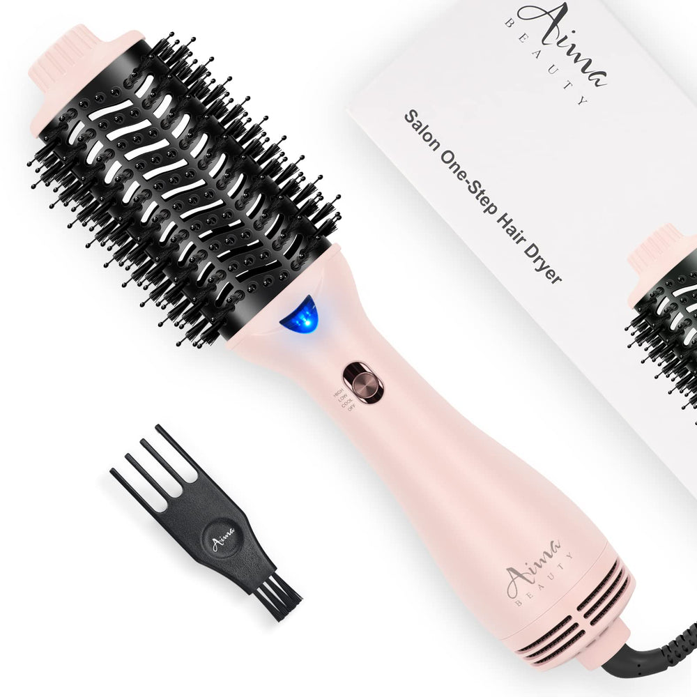 Aima Beauty One-Step Hair Dryer Volumizer pink front view for fast volumized blowouts