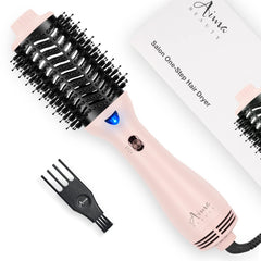 Aima Beauty One-Step Hair Dryer Volumizer pink front view for fast volumized blowouts