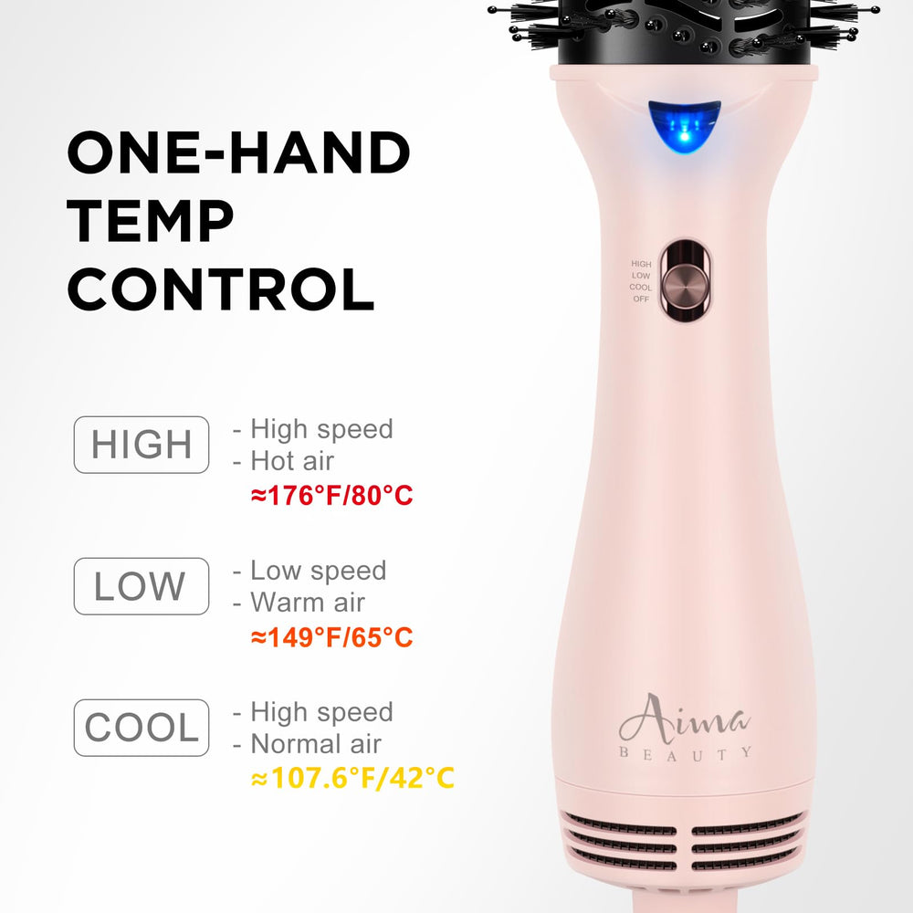 Aima Beauty One-Step Volumizer pink compact design for storage