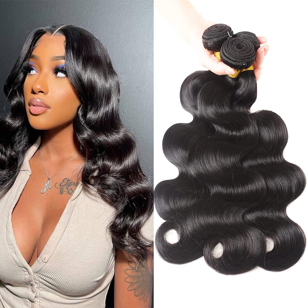 AIMAKER Aspumod 12A body wave bundles show premium unprocessed Brazilian hair with natural movement.