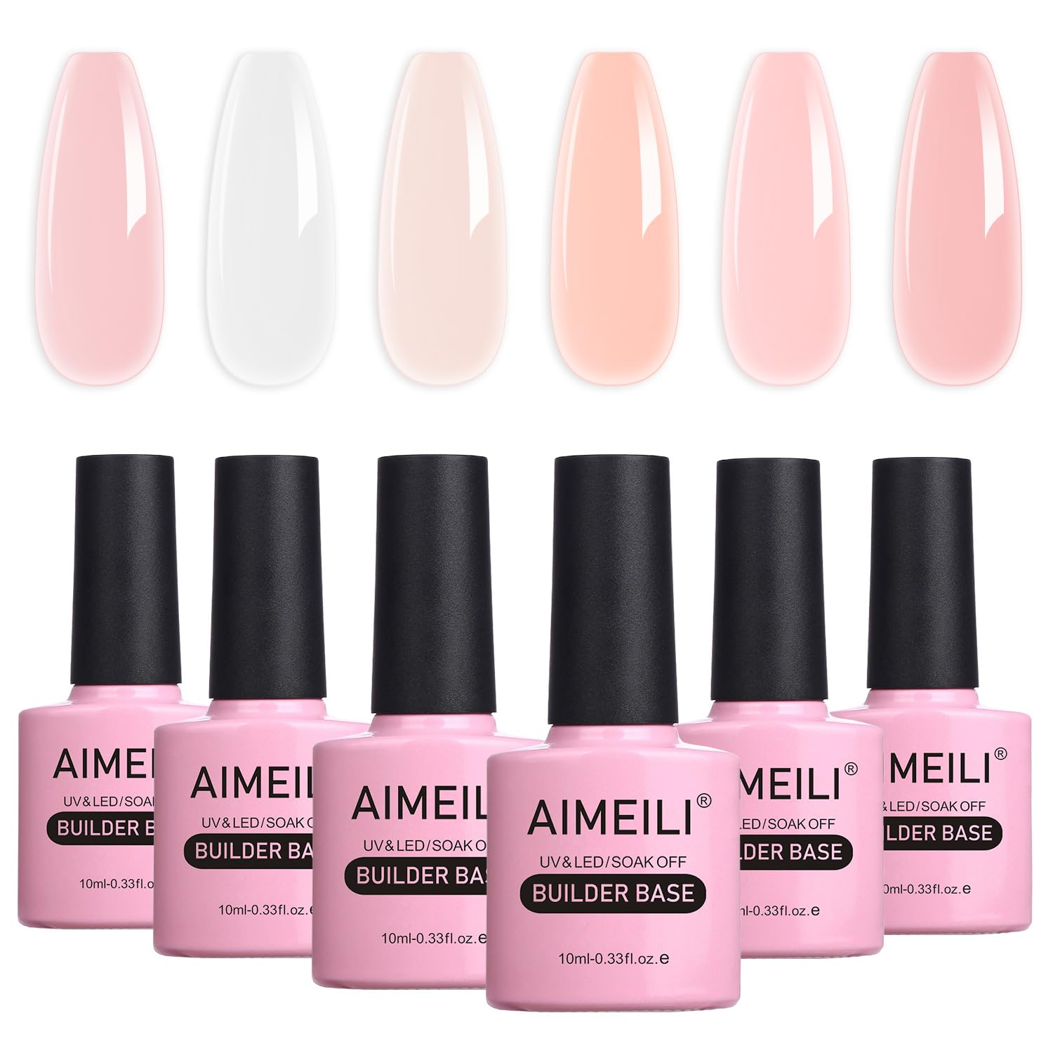 AIMEILI Builder Base Clear Gel bottle for natural-looking nails.
