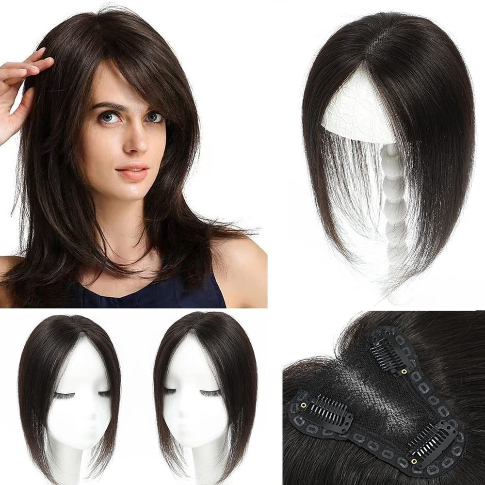 Aimeolyn Hair Toppers 12inch lace-base closeup shows natural coverage.
