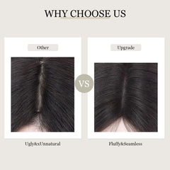 Aimeolyn Hair Toppers worn on model illustrates a natural silhouette.