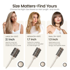 AIMIKE NaturaVol round brush bristles closeup enhances grip and gentle styling.