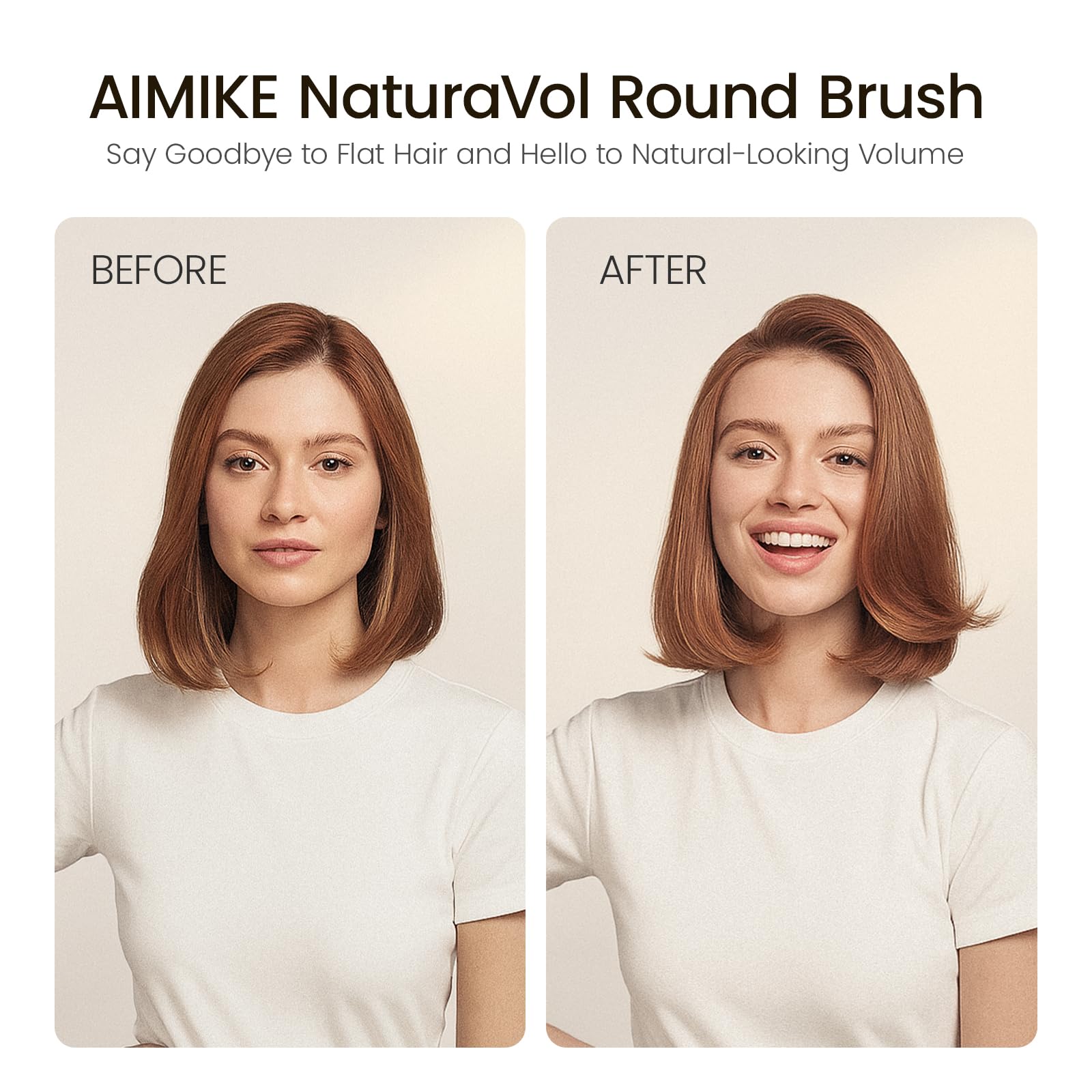 AIMIKE NaturaVol round brush ceramic coating closeup improves heat distribution and shine.