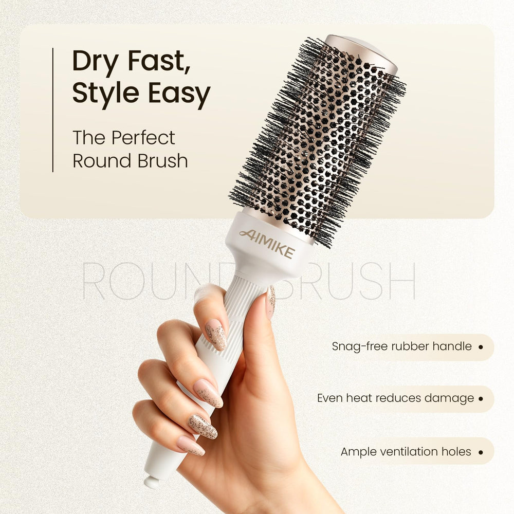 AIMIKE NaturaVol demonstration on shoulder-length hair for natural volume.