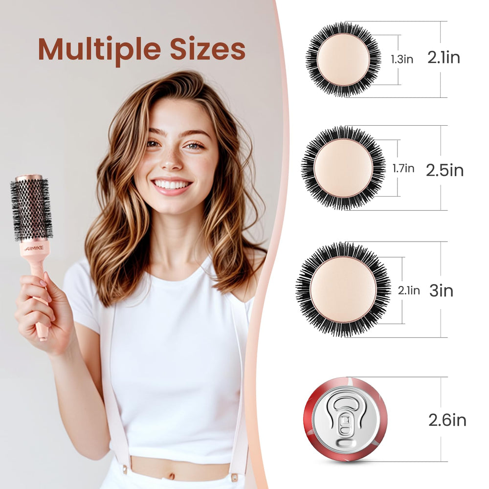AIMIKE Rose Luxe Round Brush includes four clips for precise sectioning.