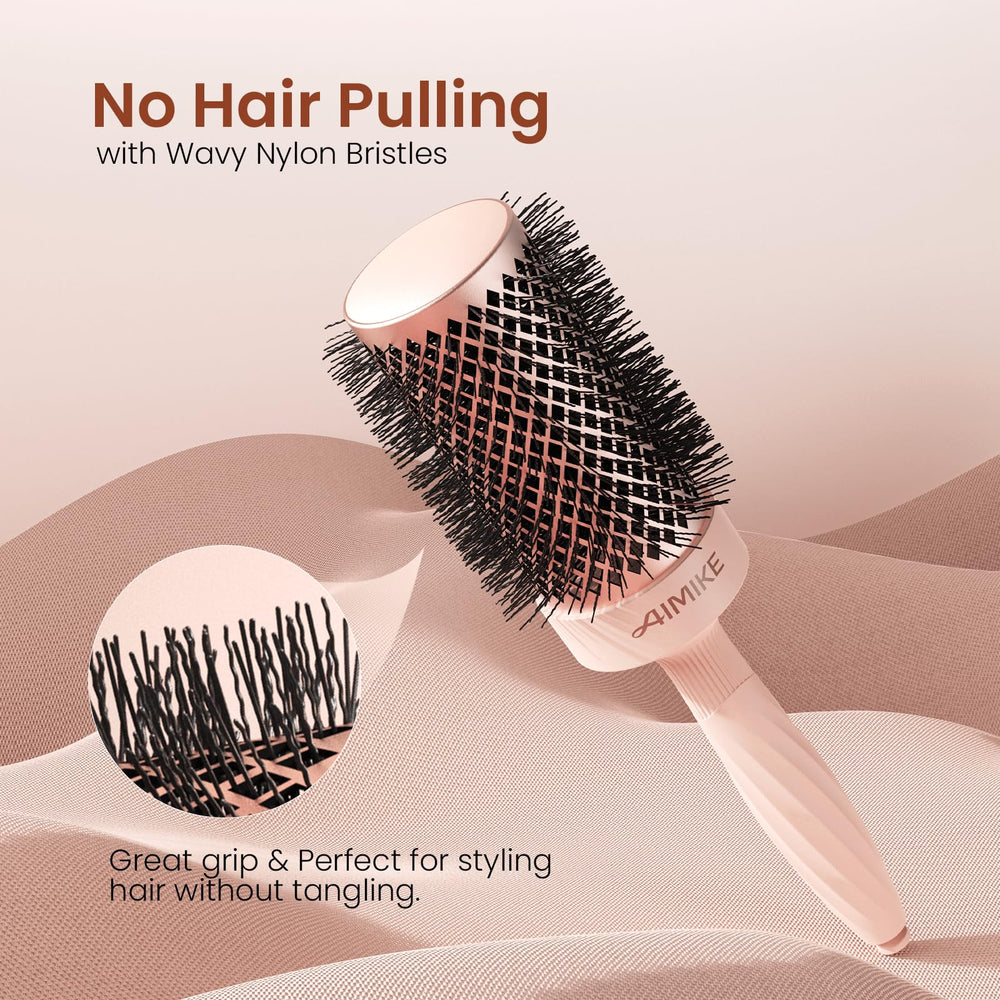 AIMIKE Rose Luxe Round Brush four-clips for better sectioning and precision