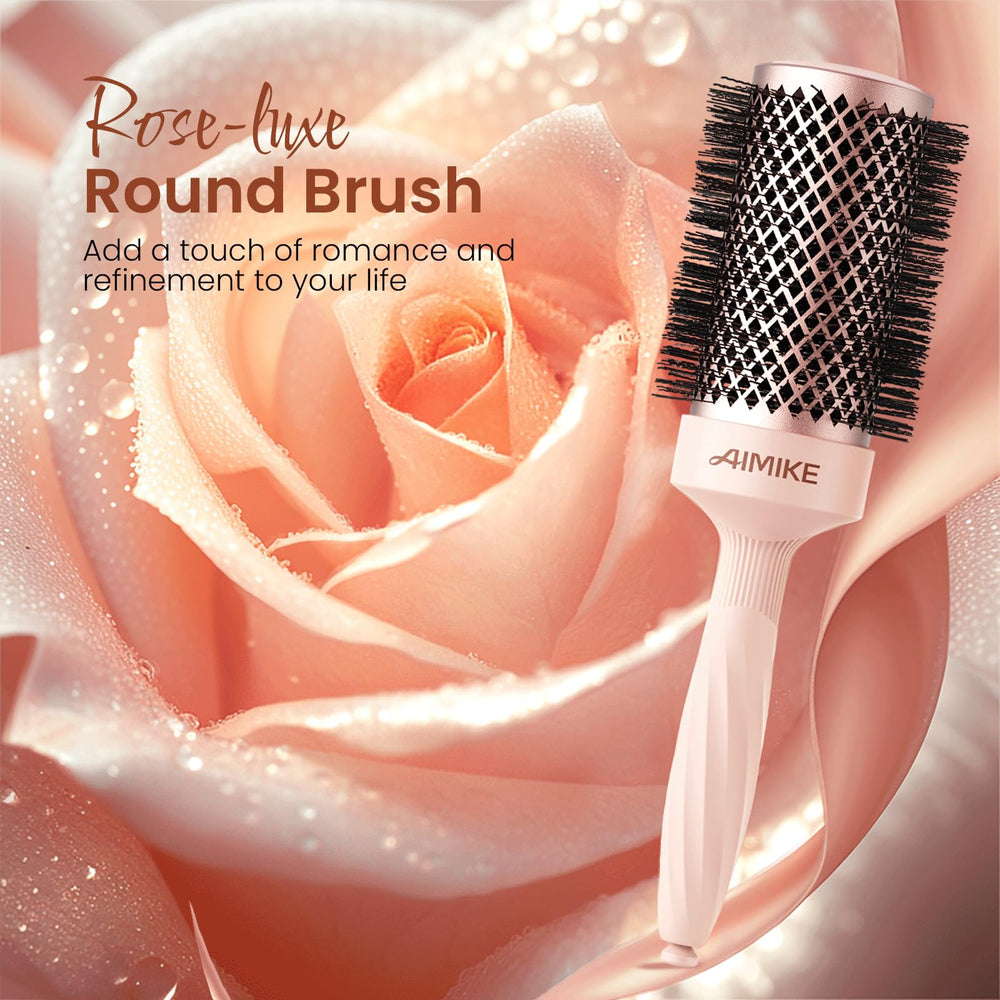 AIMIKE Rose Luxe Round Brush nano-ceramic barrel for even heat