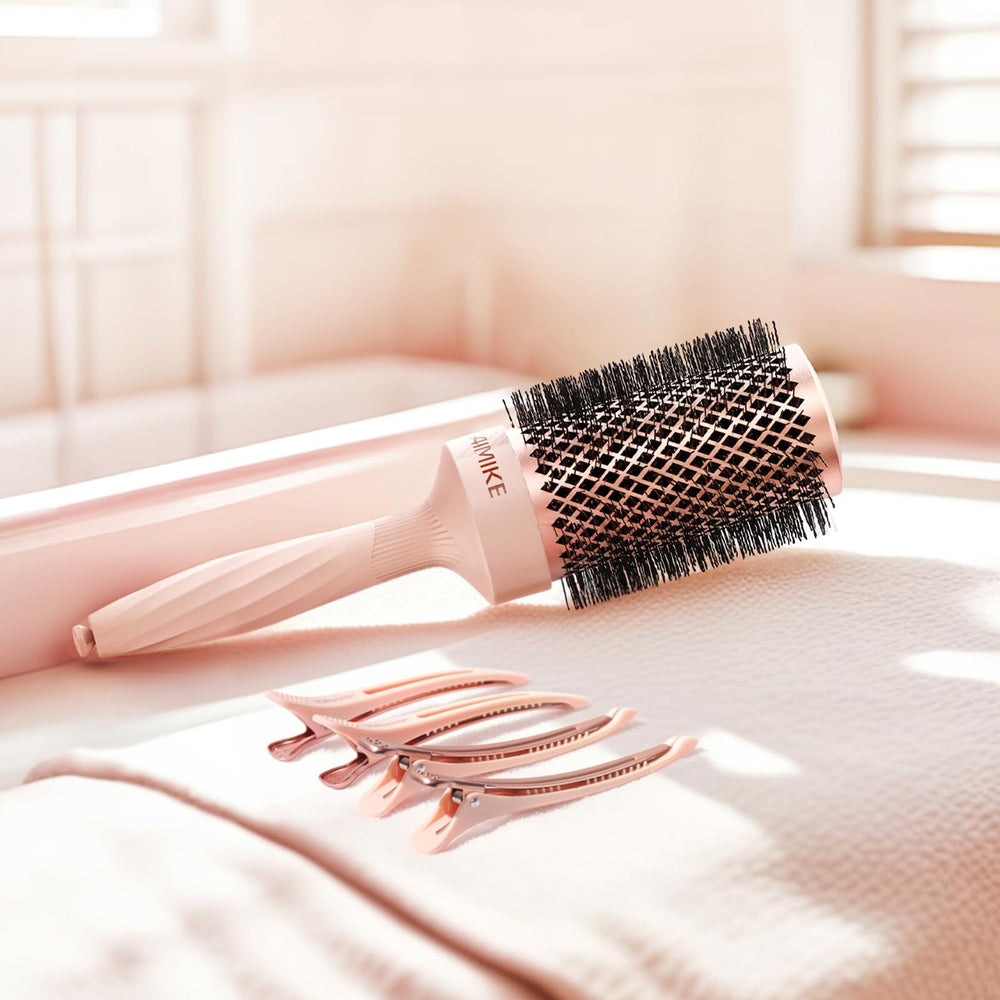 AIMIKE Rose Luxe Round Brush volumizing blowout effect on long hair