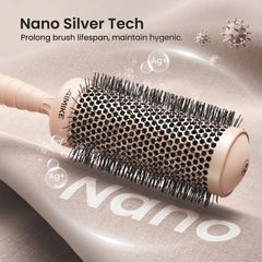 AIMIKE round brush anti-static bristles help manage flyaways during styling