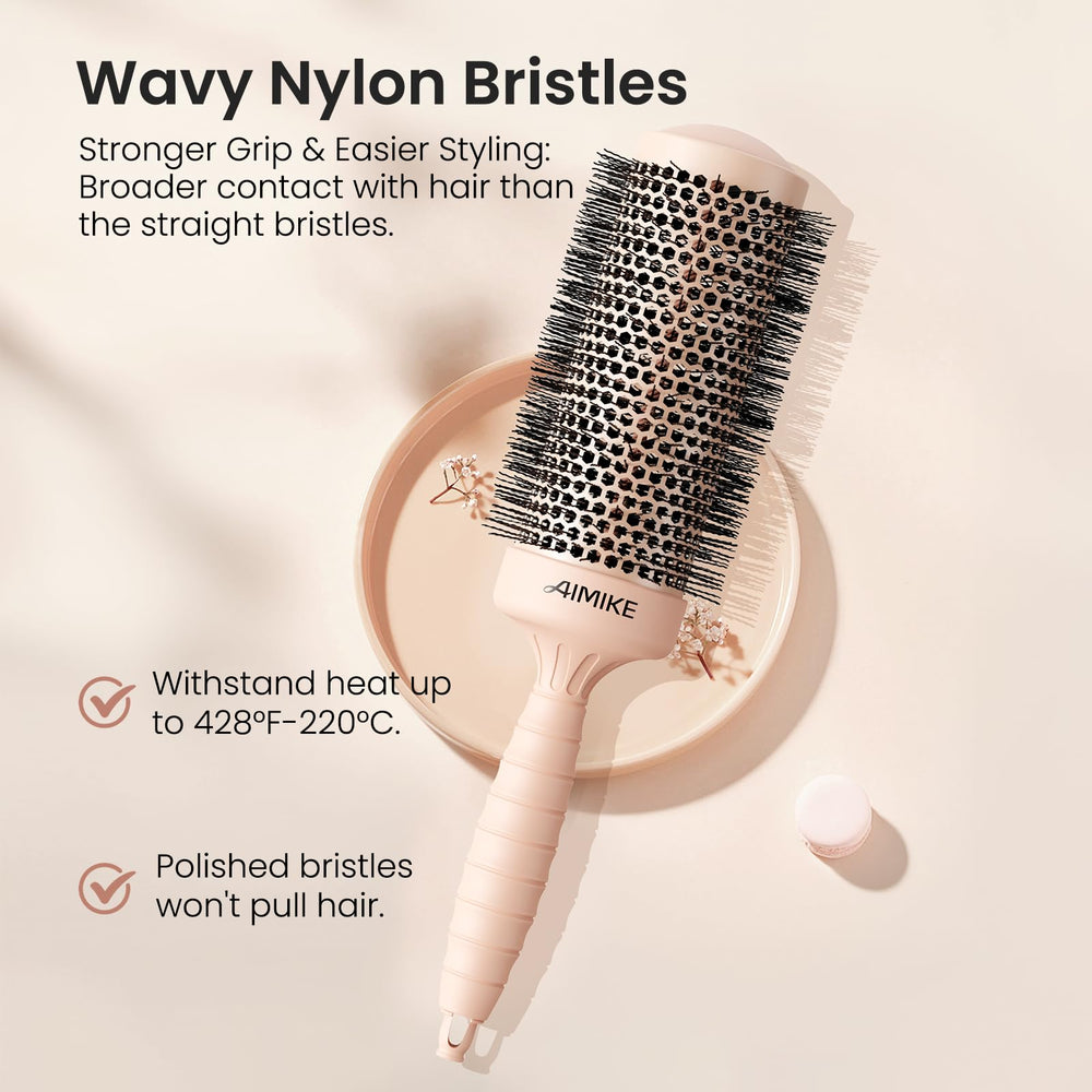 AIMIKE round brush built-in section pin aids precise hair sectioning while drying