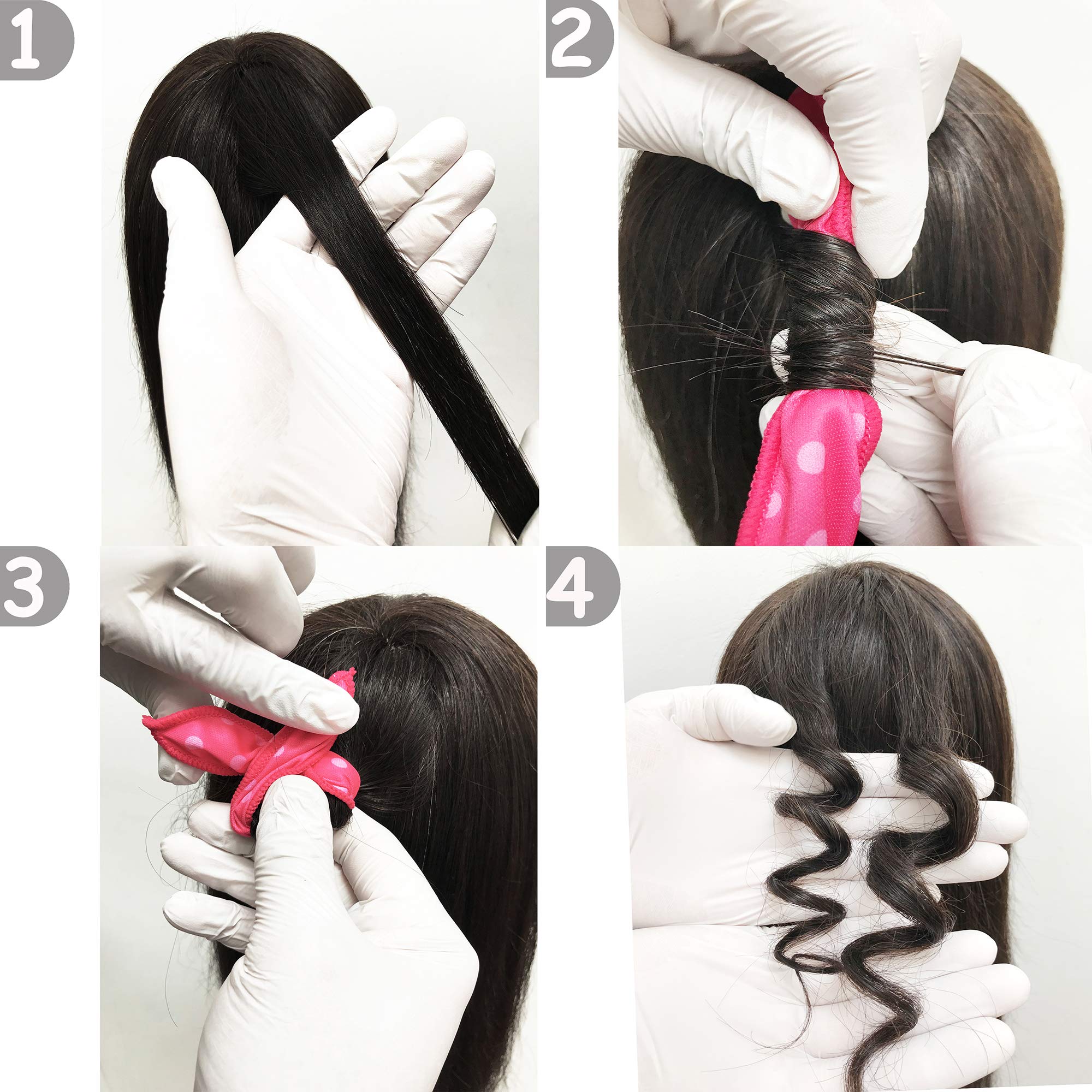Aimin Hair Soft Curlers in bed-time use demo for relaxed styling.