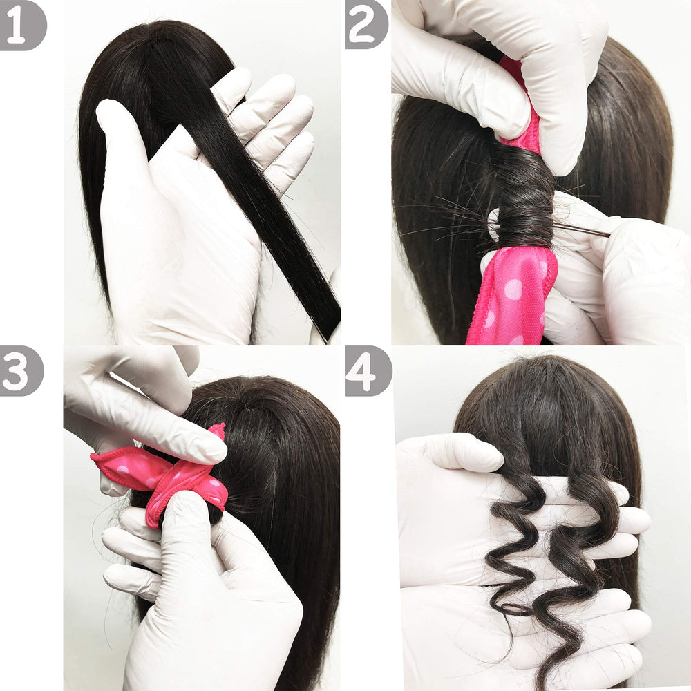 Aimin Hair Soft Curlers in bed-time use demo for relaxed styling.