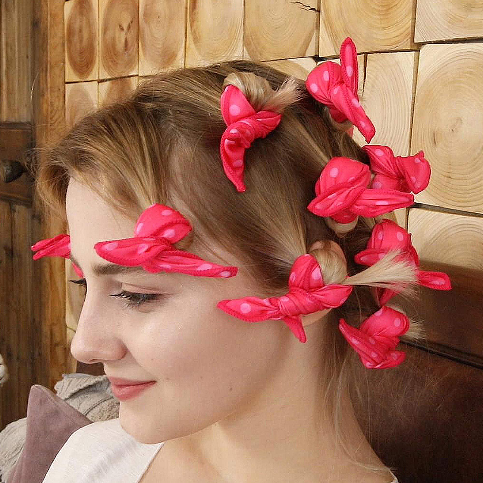 Aimin Hair Soft Curlers pink foam rollers ideal for overnight heatless curls.