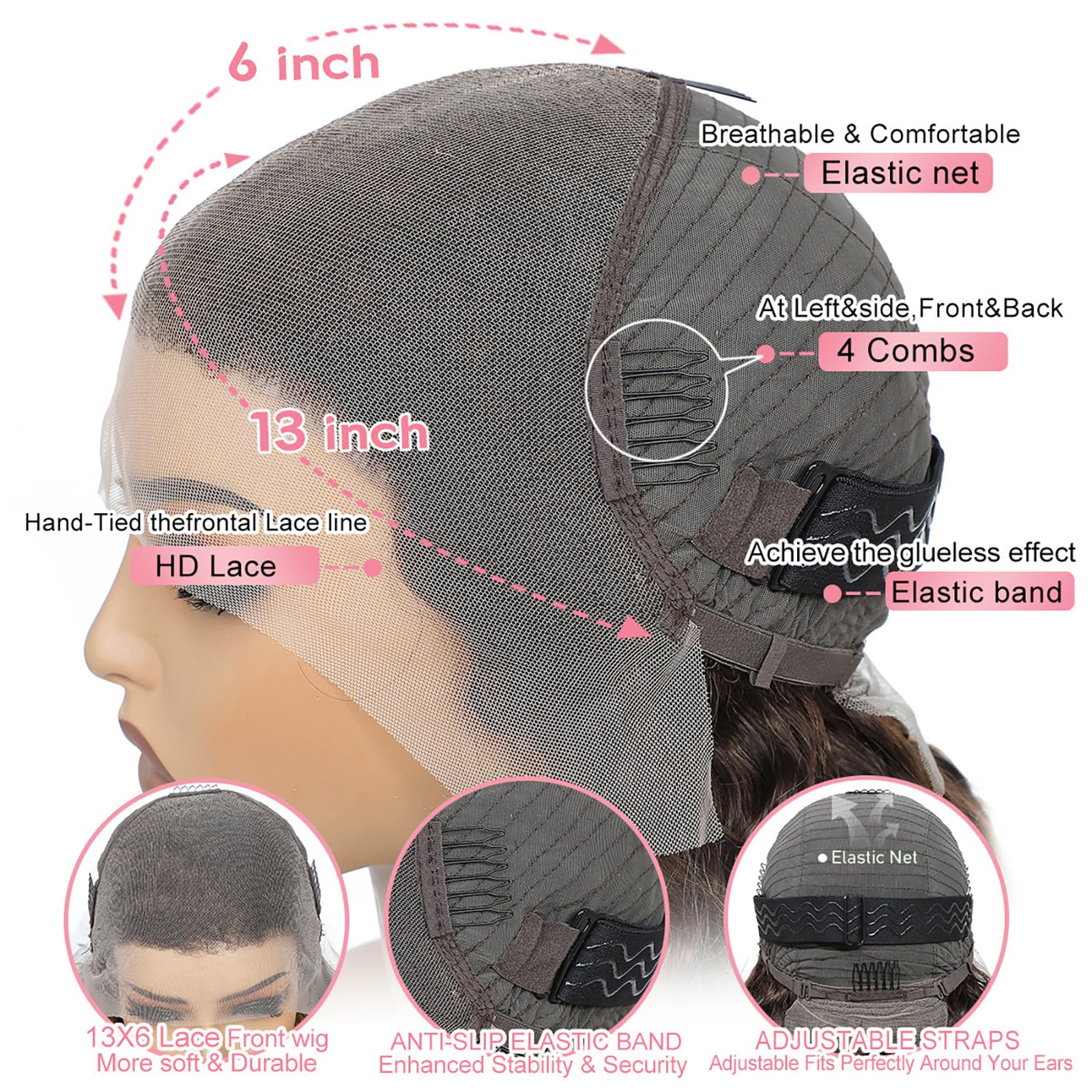 Aimking Highlight Wigs bleached knot natural hairline highlights pre-plucked look and styling ease.