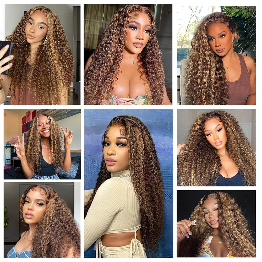 Aimking Highlight Wigs 26 inch length display captures dramatic wave and movement.