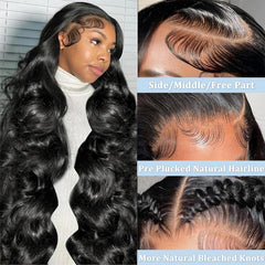Aimqueen body wave lace front wig 200 density for fuller natural volume.