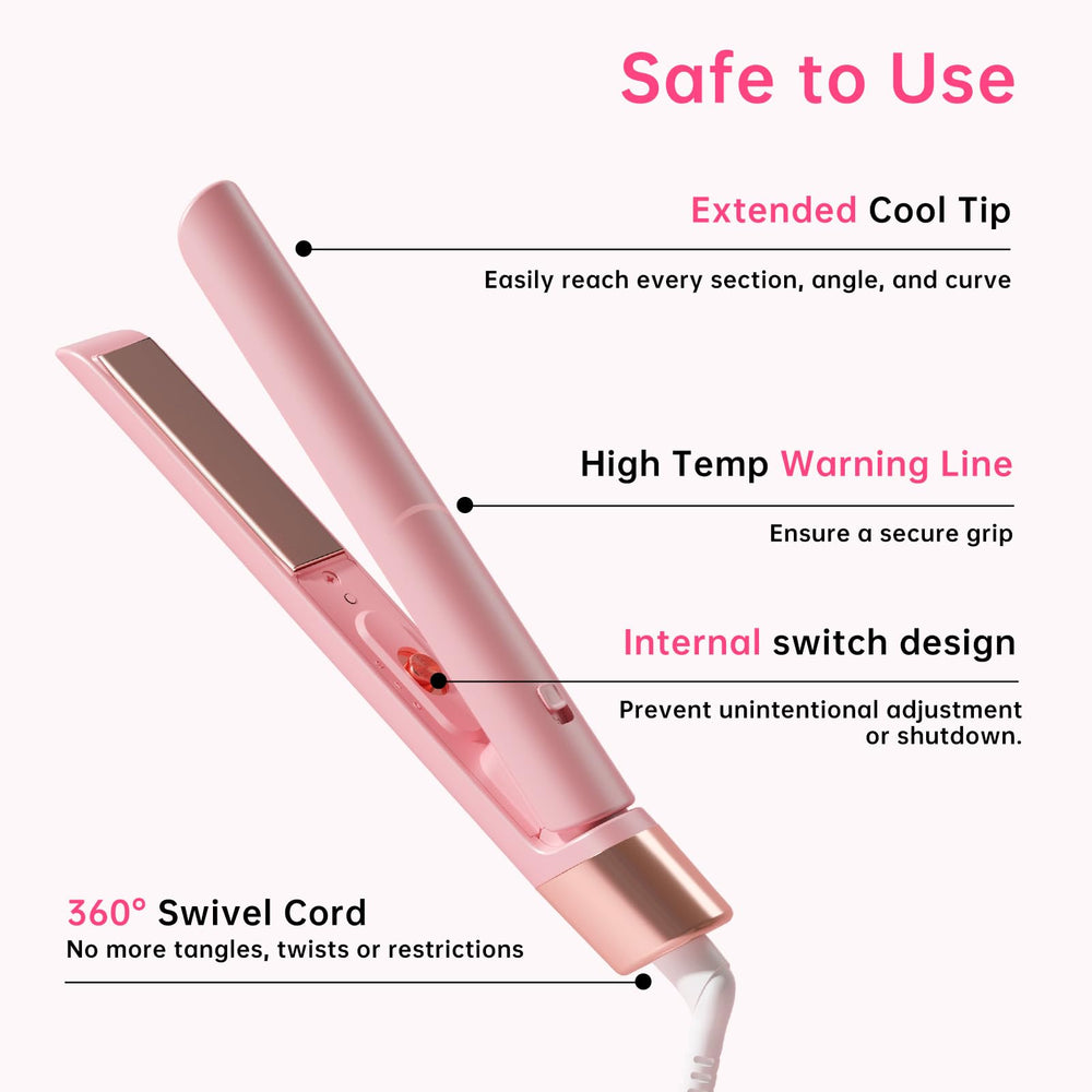 AIMSEE Mini Flat Iron bangs-edge styling helps shape short hair and bangs.