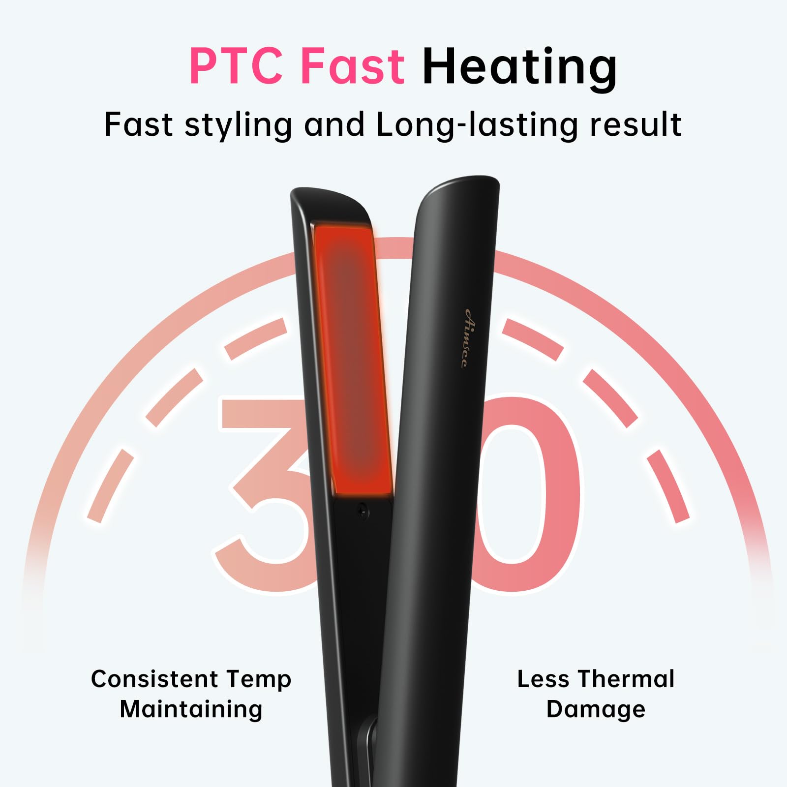 AIMSEE PTC heat-control offering rapid temperature options for different hair needs.