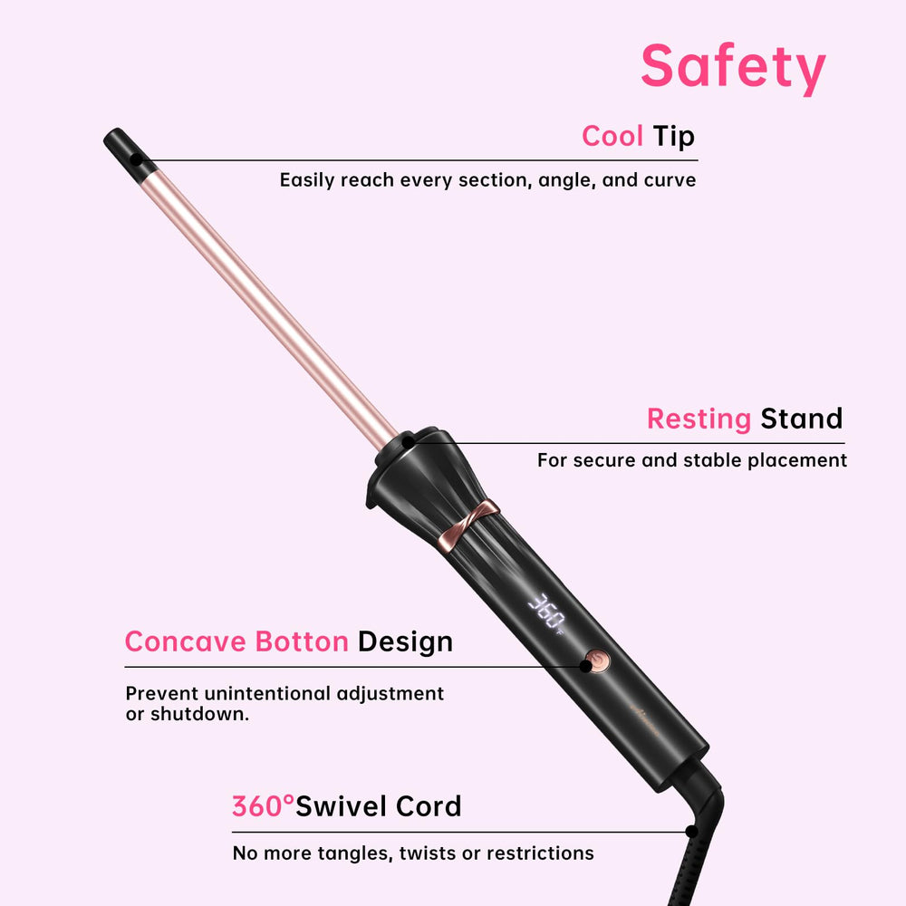 AIMSEE water-based ceramic barrel infused with argan oil for smooth shine.