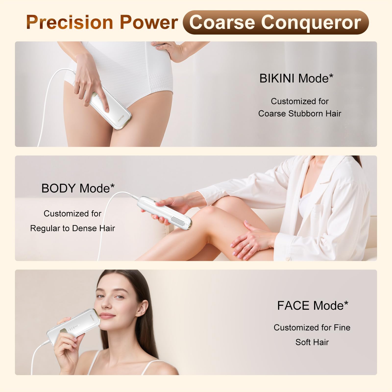AIMTER face treatment mode shown for sensitive area care