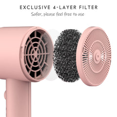 AINA hair dryer babe pink ceramic coating closeup highlights even heat distribution for frizz control