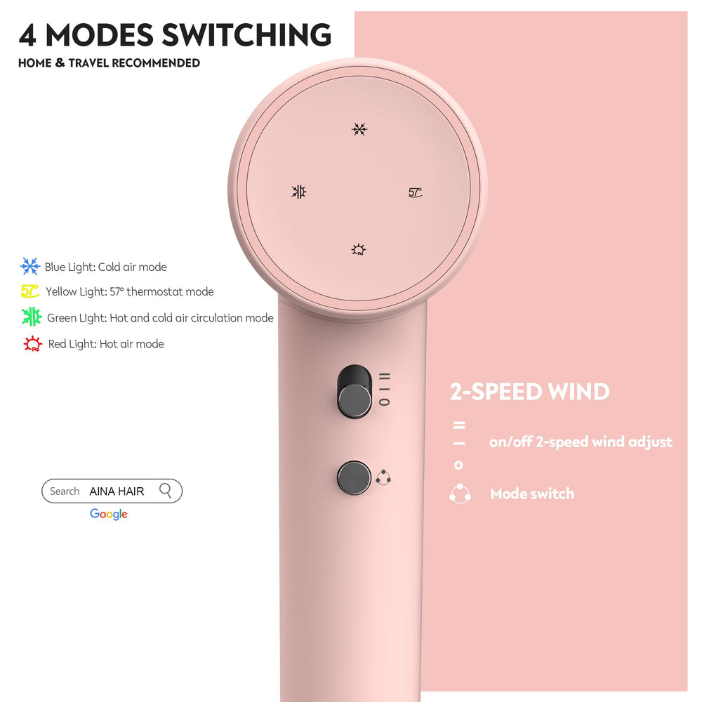 AINA hair dryer thermal management guards against overheating for consistent styling